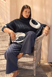 Tirelli - Retro Circle Print Knit - Navy/Cream