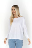 Humidity - Dippy Long Sleeve Tee -  White
