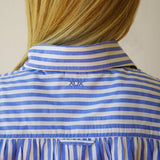 Who’s Charlie - Oversized Riley Shirt - Blue / White Stripe