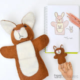 Tara Treasure’s - Hand Puppet - Brown Kangaroo With Joey