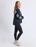 Foxwood - Interval Crew - Navy with Neon Yellow