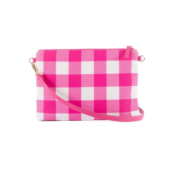Liv & Milly - Capri Large Crossbody Bag - Pink & White Gingham