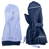 Korango - Polar Fleece Lined Waterproof Mittens With Adjustable Fastener - Navy