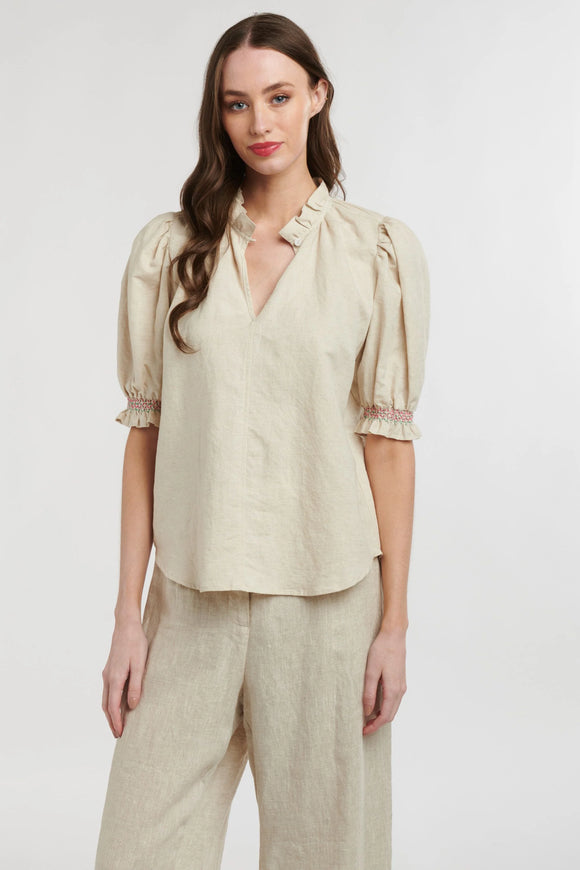 365 Days - Lily Smock Sleeve Top - Natural