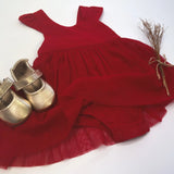 Love Henry - Baby Girls Lottie Dress - Red Linen
