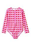 Milky - Lollipop Check Long Sleeve Swimsuit