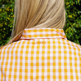 Who’s Charlie - Riley Regular Fit Cotton Gingham Shirt - Mandarin & White