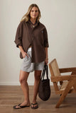 Ceres Life - Peta Oversized Shirt - Brunette Brown