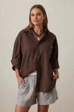 Ceres Life - Peta Oversized Shirt - Brunette Brown