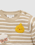 Purebaby - Easter Friends Jumper - Mushroom Stripe