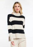 365 Days - Gracie Angora Stripe  Knit - Black/Natural
