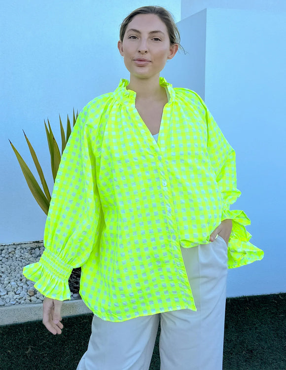 Kiik Luxe - Eight Four Seven Top - Neon Lemon
