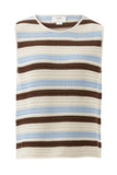 Ceres Life - Margot Mesh Tank - Ecru/Chalk/Choc Stripe