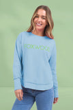 Foxwood - Simplified Metallic Crew - Light Blue With Blue