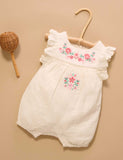 Purebaby - Embroidered Romper - Cloud