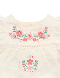 Purebaby - Embroidered Romper - Cloud