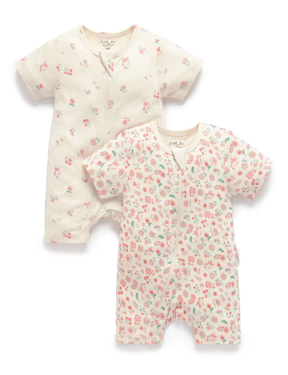 Purebaby - 2 Pack Digital Growsuit - Emilia Print