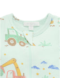 Purebaby - Short Sleeve Zip Growsuit - Desert Trucks Print