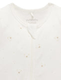 Purebaby - Short Sleeve Leg Zip Growsuit - Vanilla Bear
