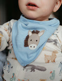 Purebaby - Donkey Bandana Bib - Caribbean