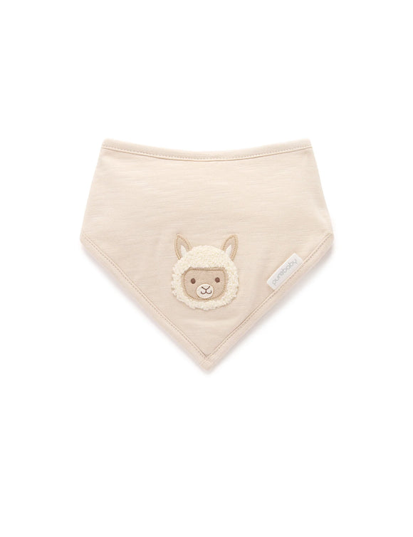 Purebaby - Llama Bandana Bib - Sand