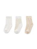 Purebaby - 3 Sock Pack - Wheat Melenge/Vanilla Pack