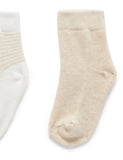 Purebaby - 3 Sock Pack - Wheat Melenge/Vanilla Pack