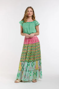 Italian Star - Costa Skirt - Green/Pink
