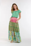 Italian Star - Costa Skirt - Green/Pink