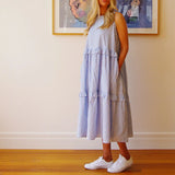 Who’s Charlie - Rosie Sleeveless Gingham Dress - Sky Blue & White Gingham