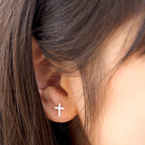 Lauren Hinkley - Petite Fleur Diamante Cross Earrings