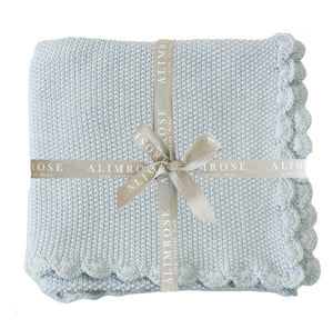 Alimrose - Mini Moss Stitch Baby Blanket - Powder Blue