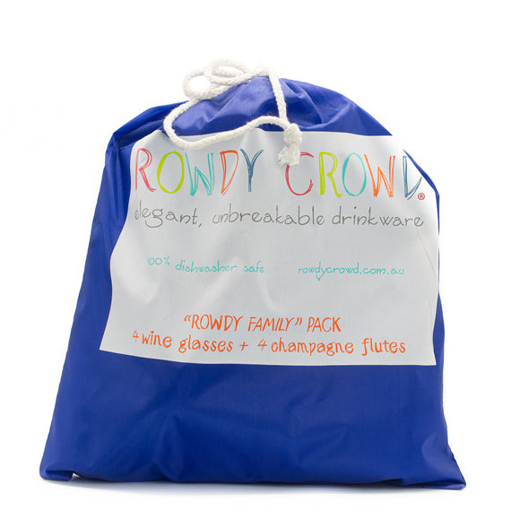 Rowdy Crowd - Family Combination Wine & Champagne 8 Pack - Navy Bag