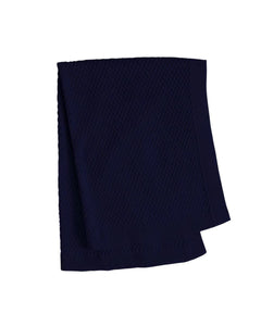 Beanstork - Cross Knit Baby Blanket - Navy