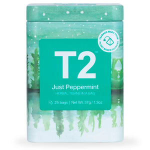 T2 Tea : Just Peppermint Tea in a Bag - 25 Teabags  Icon Tin