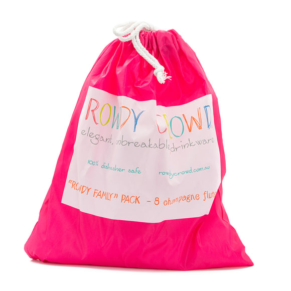 Rowdy Crowd - Champagne 8 Pack - Dark Pink Bag