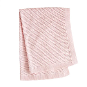 Beanstork - Cross Knit Baby Blanket - Pink