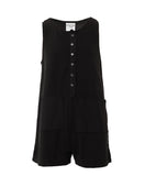 Eve Girl - Beach Days Playsuit - Washed Black - Staples(8-16)