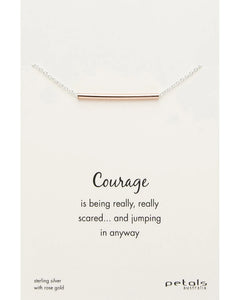 Courage Necklace - Sterling Silver with Rose Gold