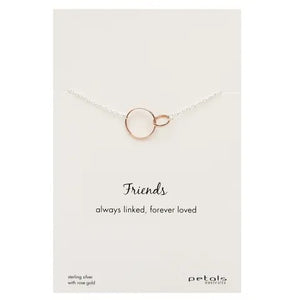 Friends Linked Necklace - Sterling Silver with Rose Gold