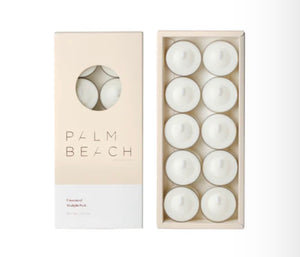 Palm Beach - Unscented Tealight Candles - 10 Pack
