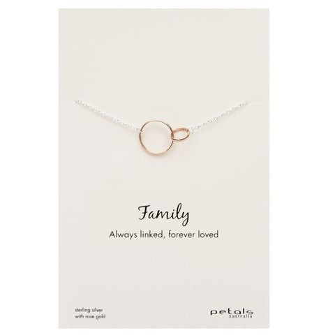 Family Necklace - Sterling Silver with Rose Gold